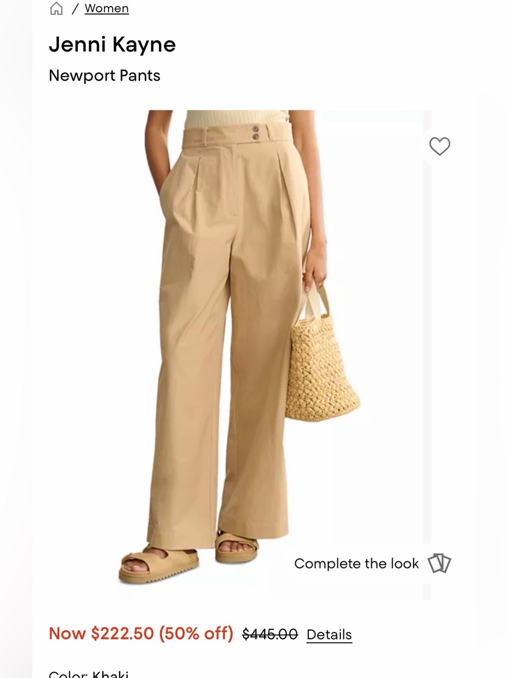 Jenni Kayne newport trouser khaki size 2